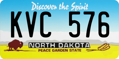 ND license plate KVC576