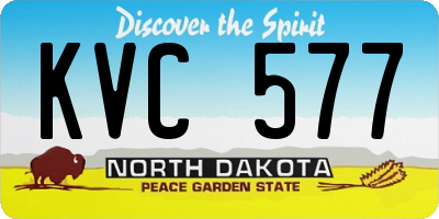 ND license plate KVC577