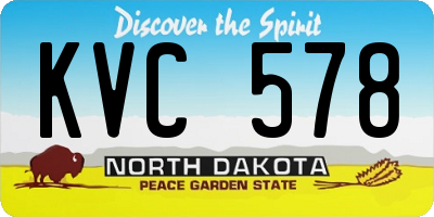 ND license plate KVC578