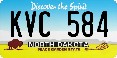 ND license plate KVC584
