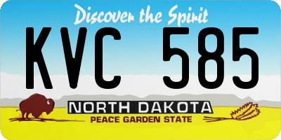 ND license plate KVC585