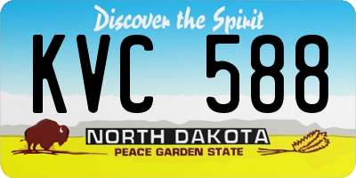 ND license plate KVC588