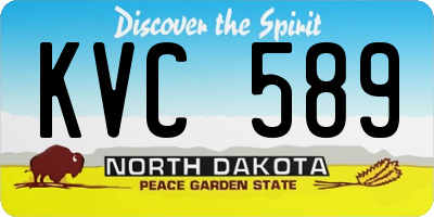 ND license plate KVC589