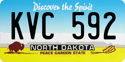 ND license plate KVC592