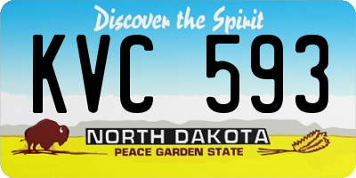 ND license plate KVC593