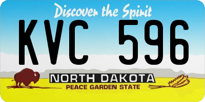 ND license plate KVC596