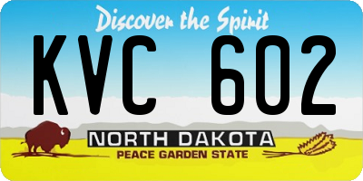 ND license plate KVC602
