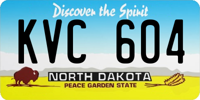 ND license plate KVC604
