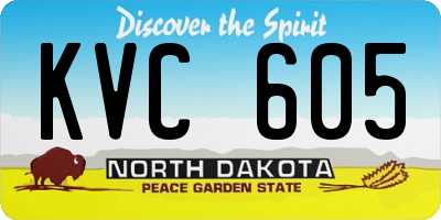 ND license plate KVC605