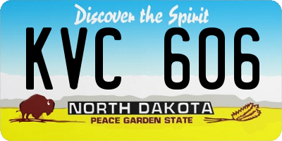ND license plate KVC606