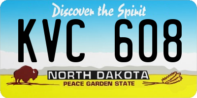 ND license plate KVC608