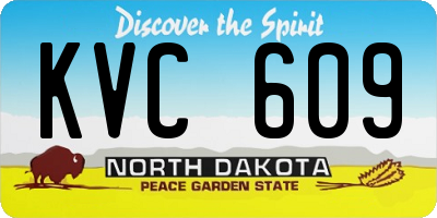 ND license plate KVC609