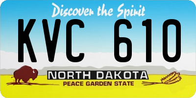 ND license plate KVC610