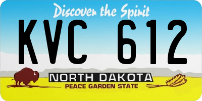 ND license plate KVC612