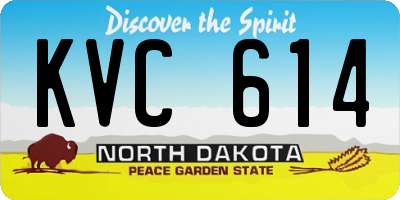 ND license plate KVC614