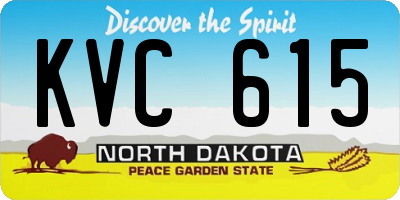 ND license plate KVC615