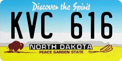 ND license plate KVC616