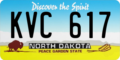 ND license plate KVC617