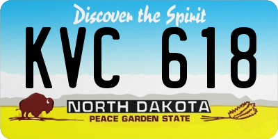 ND license plate KVC618