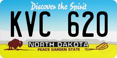 ND license plate KVC620