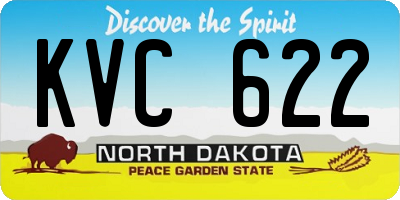 ND license plate KVC622