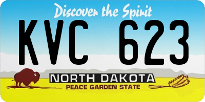 ND license plate KVC623