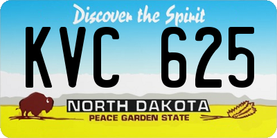 ND license plate KVC625