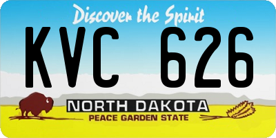 ND license plate KVC626
