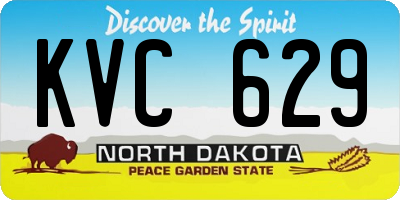 ND license plate KVC629