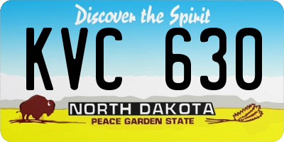 ND license plate KVC630