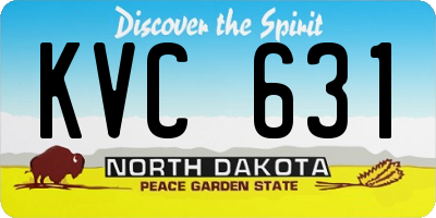 ND license plate KVC631