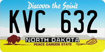 ND license plate KVC632
