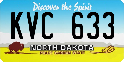 ND license plate KVC633