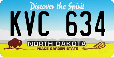 ND license plate KVC634