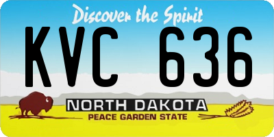 ND license plate KVC636