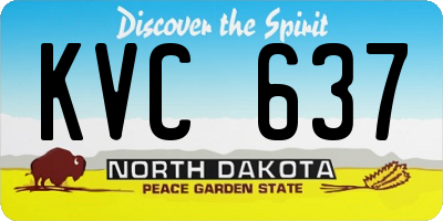 ND license plate KVC637