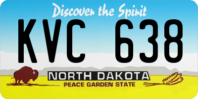 ND license plate KVC638