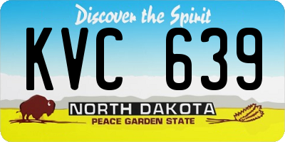 ND license plate KVC639