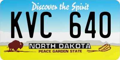 ND license plate KVC640