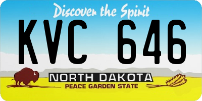 ND license plate KVC646