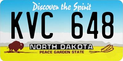 ND license plate KVC648
