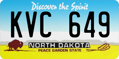 ND license plate KVC649