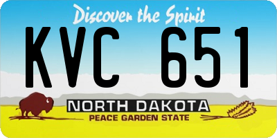 ND license plate KVC651