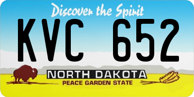 ND license plate KVC652