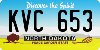 ND license plate KVC653