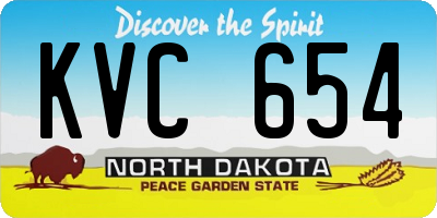 ND license plate KVC654