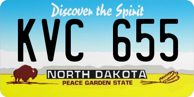 ND license plate KVC655