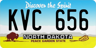 ND license plate KVC656