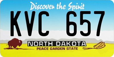 ND license plate KVC657