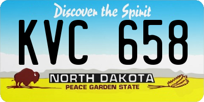 ND license plate KVC658